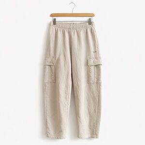 Aritzia TNA Sweatfleece Terry Fleece Cargo Sweatpants XS Mega Fit Beige